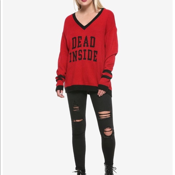 🍃🌹 Dead Inside - by Hot Topic Pullover Sweater - Picture 7 of 8